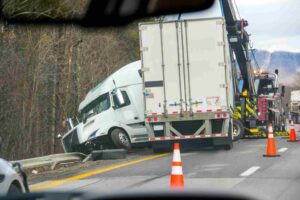 Semi truck accident on a Texas road