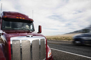 Semi-truck pulled over on Texas roadway following an accident